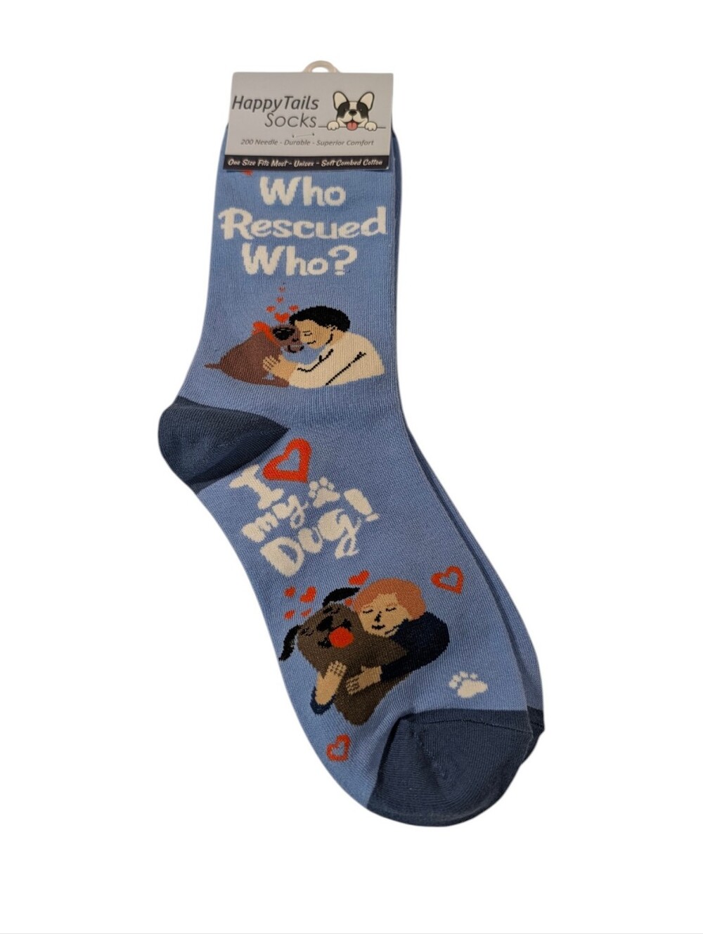 Happy Tails Who Rescued Who? I Love My Dog! Dog Rescue Crew Socks One Size Most